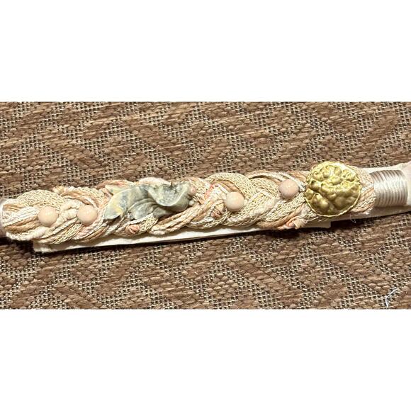 Vintage Carolyn Tanner Designs Braided Belt Cream Textured 36" long 2" wide - Picture 10 of 10